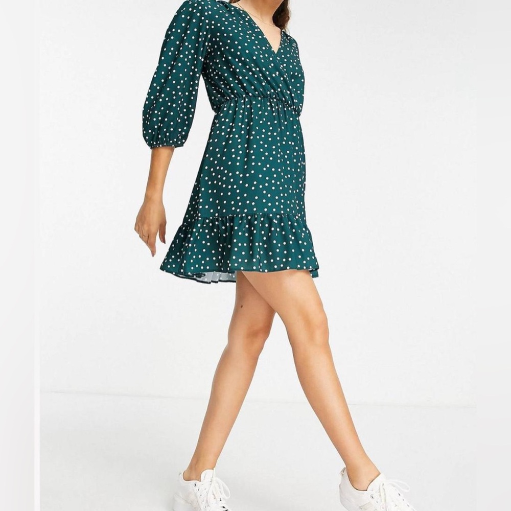 ASOS Design wrap front mini tea dress